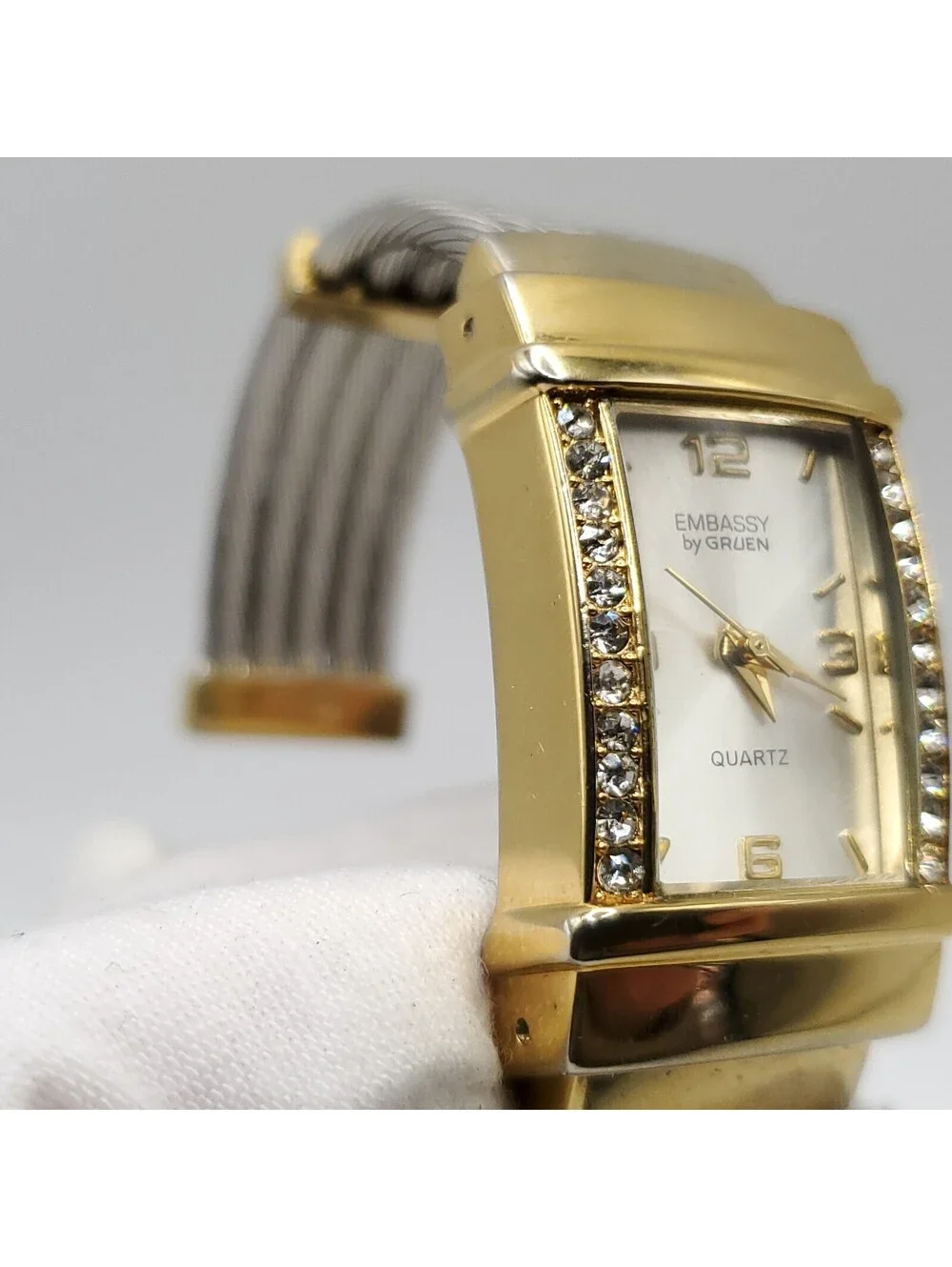 Embassy By Gruen Watch Women New Battery 21mm Two-Tone Silver Tone Dial